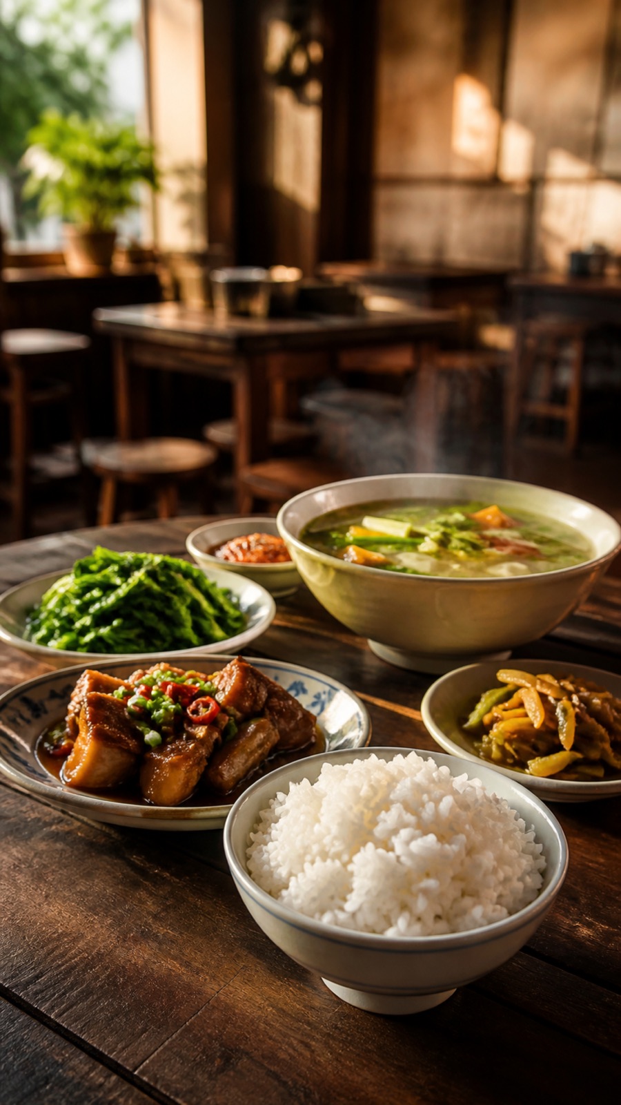 Mâm cơm ấm áp của Bếp Má, khung dọc